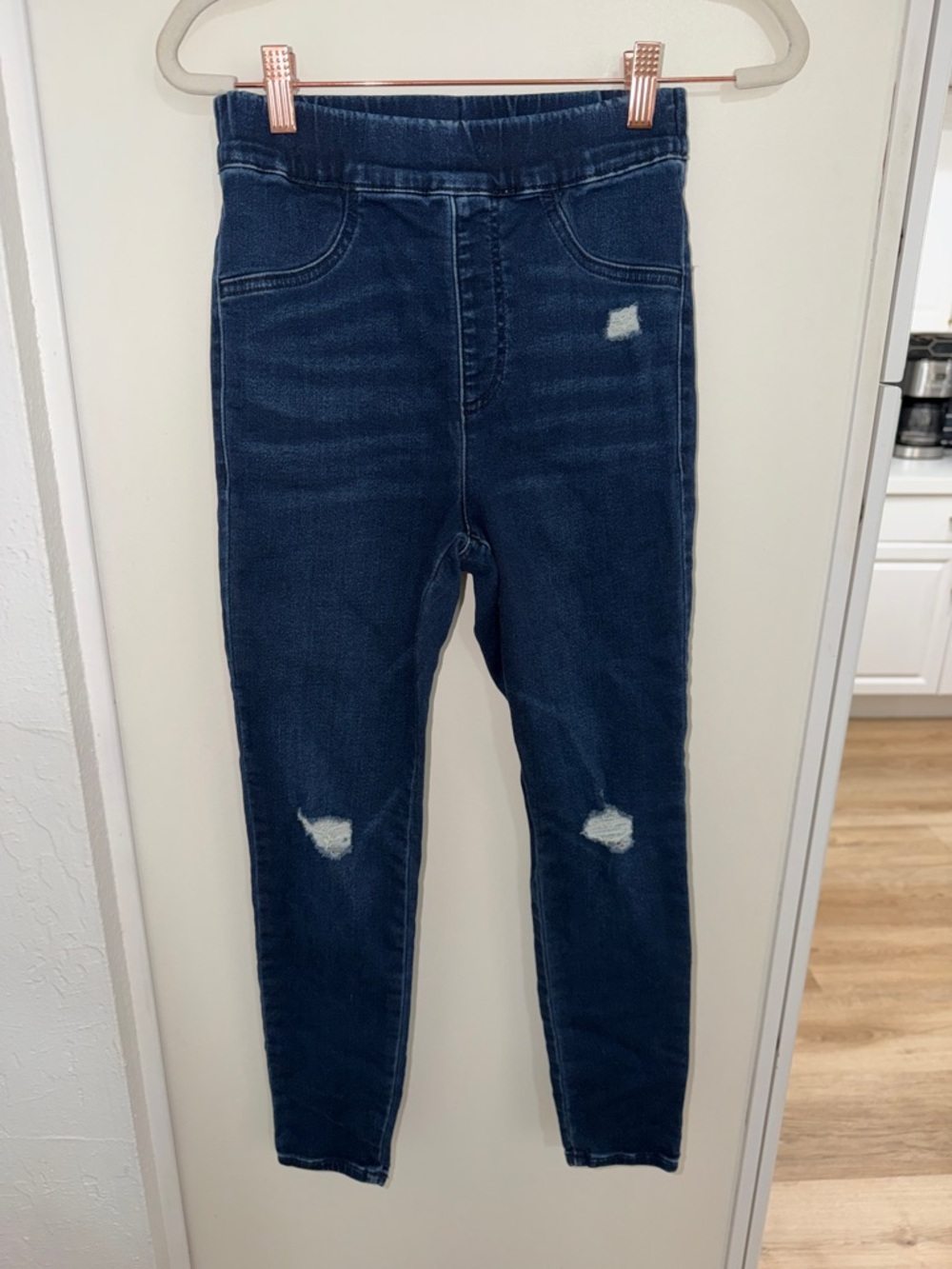 Express Dark Blue Denim Jeggings | 0 2 4 Short